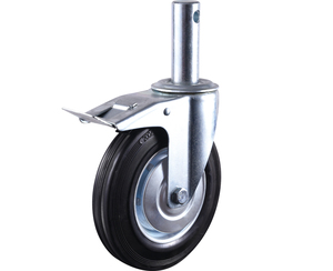 Solid  stem swivel  and brake caster