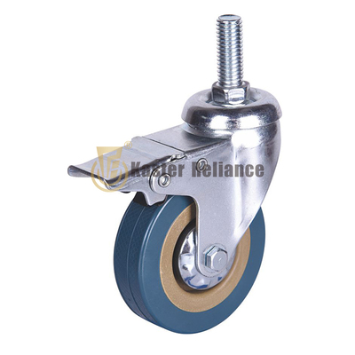 Light gray threaded stem brake caster