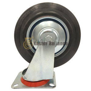 200mm Swivel Regular Rubber wheel Industrial Caster