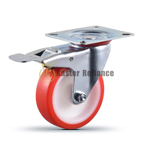 Brake Red Pu Industrial Caster