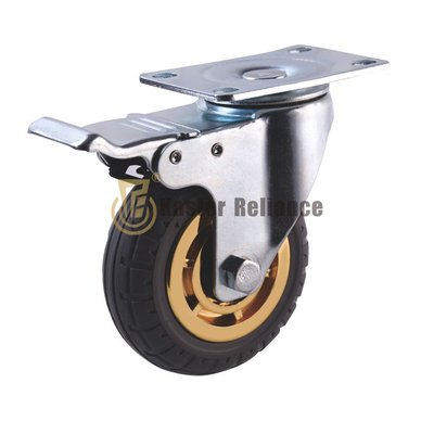 Brake Medium-duty Caster with Rubber wheel