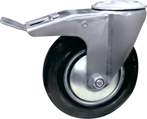 Bolt hole swivel and  brake caster